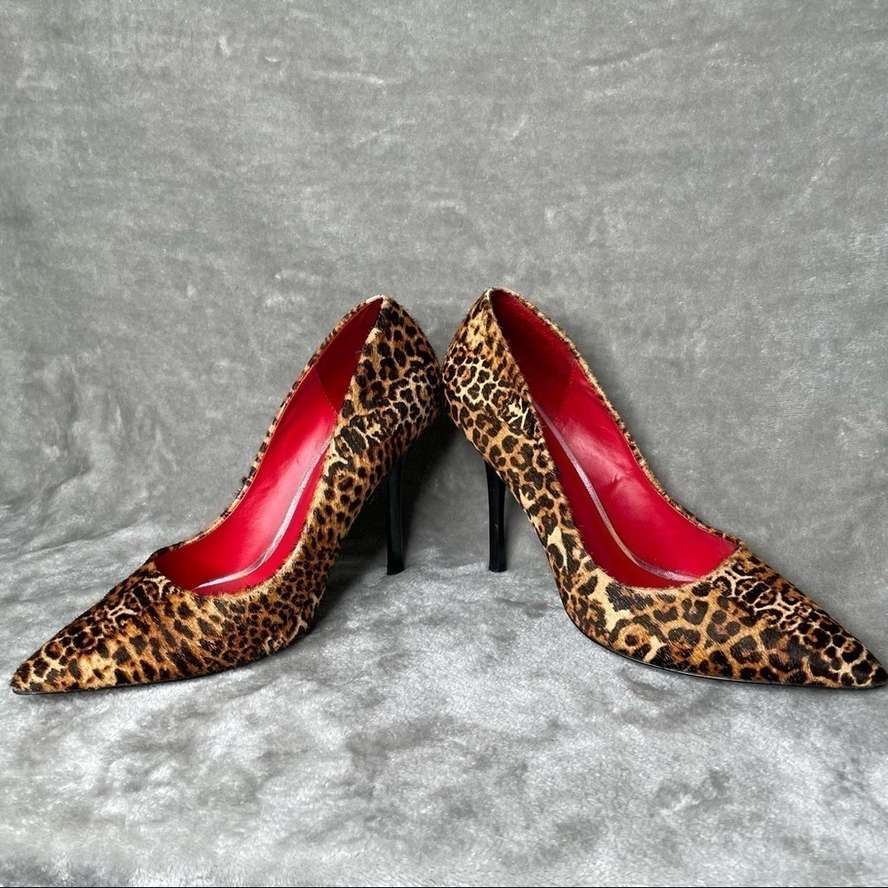 Charles Jourdan Leopard Print Calf Hair Pumps Size 9 Luxury Designer Heels - Picture 4 of 10